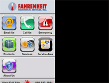 Tablet Screenshot of fahrenheitmechanical.com